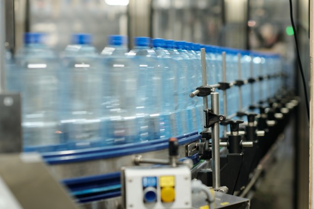 Bottle on conveyor line